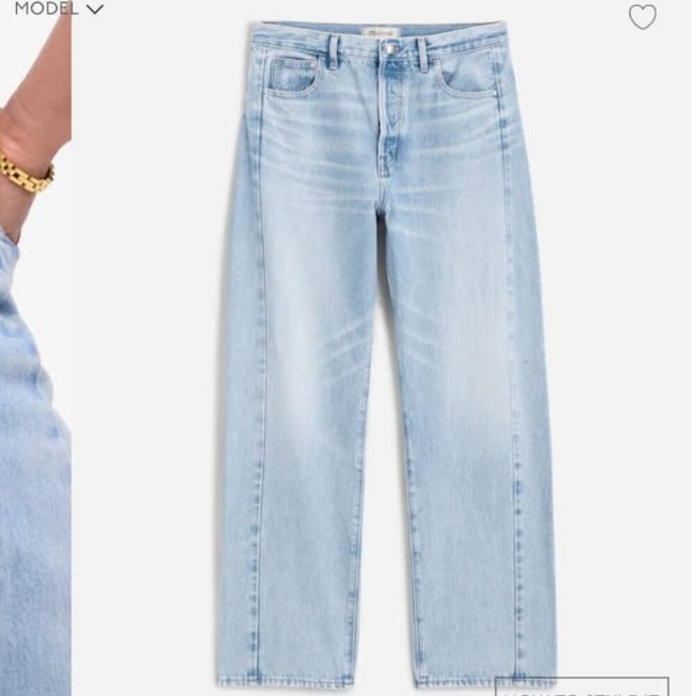 NWT Madewell Pieced Barrel Leg Jean Petite 29